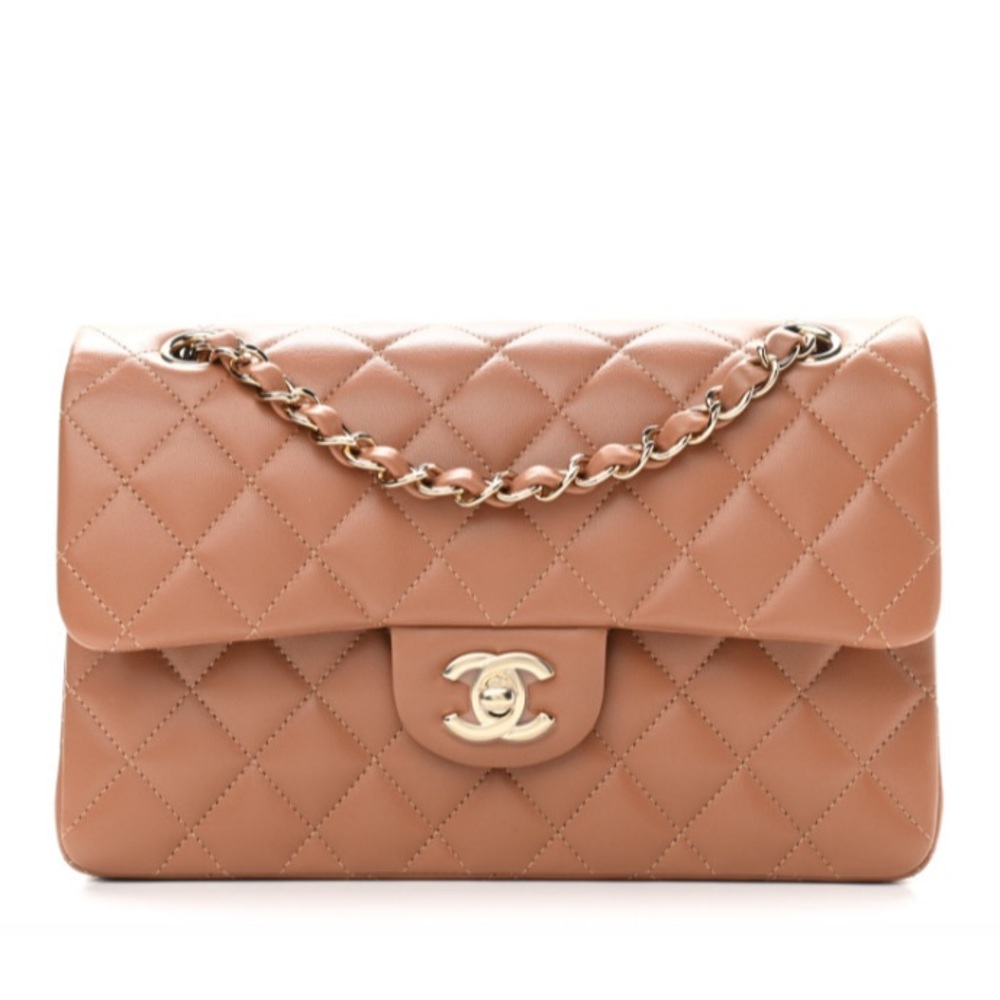NEW Chanel Lambskin Quilted Small Classic Flap in Caramel 22S * unicorn * - Picture 8 of 10